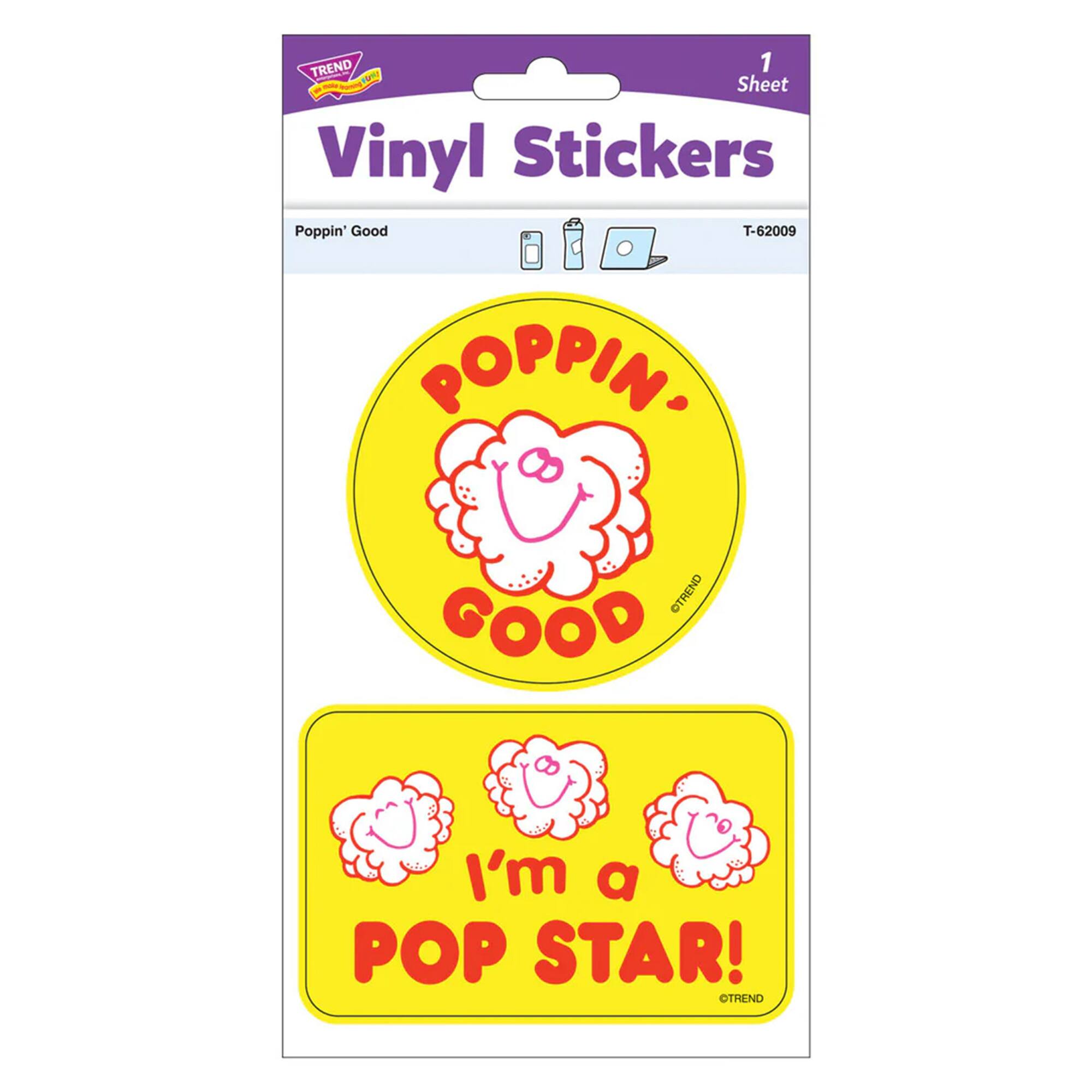 TREND Enterprises® Poppin' Good Vinyl Stickers, 2 Per Pack, 6 Packs